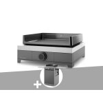 Plancha gaz modern 45 acier avec chariot - forge adour