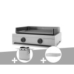 Plancha gaz modern 60 inox avec chariot et couvercle - forge adour Plancha gaz modern 60 inox avec chariot et couvercle - forge adour