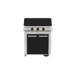 Plancha  gaz sur chariot combo enosign 80 inox et noir - eno