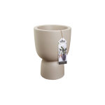 Pot de fleurs rond en plastique ext�rieur / int�rieur � 35 cm elho pure coupe greige