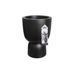 Pot de fleurs rond en plastique ext�rieur / int�rieur � 41 cm elho pure coupe noir