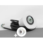 Projecteur led mini - brio + 6w blanc mini + m6 + traverse de paroi blanche + enjoliveur blanc piscine ...