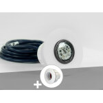 Projecteur led mini - brio + 7w rgbw mini + x10 + traverse de paroi blanche + enjoliveur blanc piscine ...