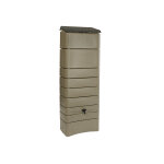 Récupérateur à eau mural 300 l, taupe avec couvercle, robinet, fixation murale et kit raccord chéneau ... Récupérateur à eau mural 300 l, taupe avec couvercle, robinet, fixation murale et kit raccord chéneau ...