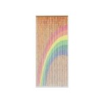 Rideau de porte btonnets de bambou peints - dessin arc - en - ciel - 90 x 200 cm - morel