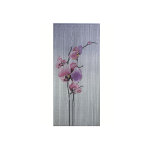 Rideau de porte bâtonnets de bambou peints, dessin branches d'orchidée rose sur fond blanc - 90 x 200 ... Rideau de porte bâtonnets de bambou peints, dessin branches d'orchidée rose sur fond blanc - 90 x 200 ...