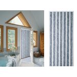 Rideau de porte chenille florence gris blanc - 120 x 220 cm - morel