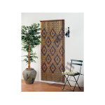 Rideau de porte en perles olives de bois verni avec motifs losanges 90 x 200 cm - morel