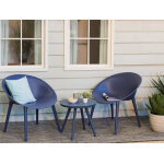 Salon de jardin en plastique marbella bleu - jardideco