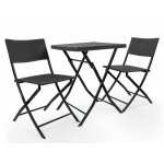 Salon de jardin en rsine tresse oruro 2 places anthracite - jardideco