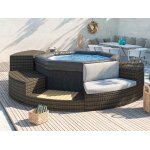Spa portable semi - rigide octopus octogonal bulles 4 - 6 places avec mobilier - netspa
