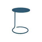 Table basse dporte en mtal coolside  42 cm bleu acapulco - fermob