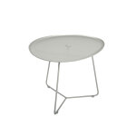 Table basse de jardin ovale en m�tal cocotte gris argile - fermob