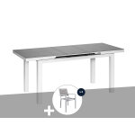 Table et chaise de jardin en aluminium gris perle ibiza perle avec 8 chaises - jardiline