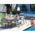 Table de jardin extensible en aluminium rectangulaire costa romarin - 10 places - fermob