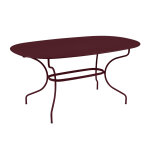 Table de jardin en métal ovale opera + 160 x 90 cm cerise noire - fermob Table de jardin en métal ovale opera + 160 x 90 cm cerise noire - fermob