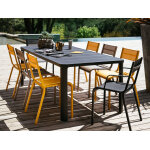 Table de jardin en mtal rectangulaire olron carbone - 12 places - fermob