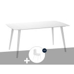 Table de jardin rectangulaire en aluminium blanc corfou avec 4 chaises corfou - 4 places - jardiline Table de jardin rectangulaire en aluminium blanc corfou avec 4 chaises corfou - 4 places - jardiline