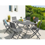 Table de jardin rectangulaire azua 6 places graphite - hespride