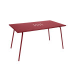 Table de jardin rectangulaire en mtal monceau 6 places piment - fermob