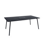 Table de jardin rectangulaire en mtal monceau 8 places carbone - fermob