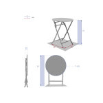 Table de jardin ronde greensboro  60 cm vert jade - 2 places - hespride
