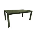 Table rectangulaire extensible santorin 8 / 10 personnes en aluminium finition uni kaki avec 10 fauteuils ...