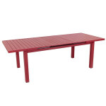 Table rectangulaire extensible santorin 8 / 10 personnes en aluminium finition uni terracotta avec 10 ...