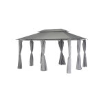 Tonnelle de jardin thira 3 x 4 m graphite / ardoise - hespride