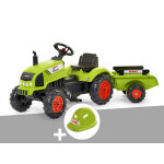 Tracteur enfant claas arion 410 avec remorque 2  5 ans falk + casque