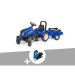 Tracteur enfant new holland avec remorque 2 à 5 ans falk + gants Tracteur enfant new holland avec remorque 2 à 5 ans falk + gants
