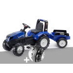 Tracteur enfant new holland avec remorque 3 à 7 ans falk + pack de 4 bandes de roulement silencieuses ... Tracteur enfant new holland avec remorque 3 à 7 ans falk + pack de 4 bandes de roulement silencieuses ...