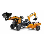 Tractopelle enfant case ce avec remorque + excavatrice 2  5 ans - falk