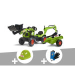 Tractopelle enfant claas arion 410 2  5 ans falk + casque + gants