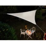 Voile d'ombrage triangulaire leds solaires 3, 60 x 3, 60 x 3, 60 m blanc - jardiline