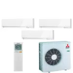 Mitsubishi electric mitsubishi tri - split mxz - 3f68vf + msz - ef18vgkw + msz - ef22vgkw + msz - ef35vgkw ...