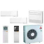 Mitsubishi electric mitsubishi tri - split mxz - 3f68vf + msz - ef18vgkw + msz - ef25vgkw + mfz - kt35vg ...