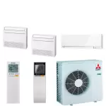 Mitsubishi electric mitsubishi tri - split mxz - 5f102vf + msz - ef22vgw + mfz - kt35vg + mfz - kt50vg ...