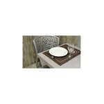 Atelier de la deco 2 sets de table uni chocolat brod� -
