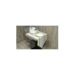 Atelier de la deco chemin de table ray� vert avec grenouille -