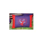 Douce france coussin rectangulaire en laine brod�e aubergine -