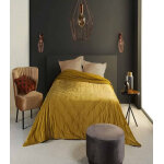 Linder dessus de lit aspect velours satin� -
