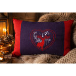 Douceur d'int�rieur coussin d�houssable 40 x 60 en laine brod� cerf -