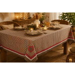 Douceur d'int�rieur nappe en tissu � carreaux avec encadrement � pois et c?urs appliqu�s ? style campagne ...