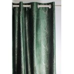 Rocle rideau imprim� feuillage argent -