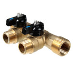 Collecteur mle 3 / 4  (20 / 27) - femelle 1 / 2  (15 / 21) avec mini - vannes monobloc 2 dparts mle ...