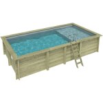 Altanka piscine bois aqua 7, 00 x 3, 75 x h1, 45m avec plage - a visser
