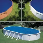 B�che � bulles pour piscine acier gr� - ronde de 5, 45m (pour piscine de 5, 50m)