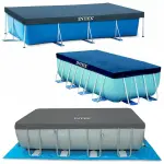 B�che de protection pour piscine intex tubulaire rectangulaire - piscine rectangulaire 9, 75 x 4, 88m ...