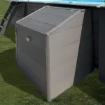 Gr� coffre de filtration pour piscine bois composite - l80 x 60 x h115cm